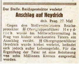 Attentat auf Reinhardt Heydrich