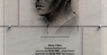 Gedenktafel für Hans Litten am Haus, Littenstraße 9, in Berlin-Mitte