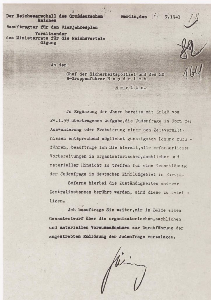 Die so genannte "Endlösung der Judenfrage" und die Wannsee-Konferenz im Januar 1942