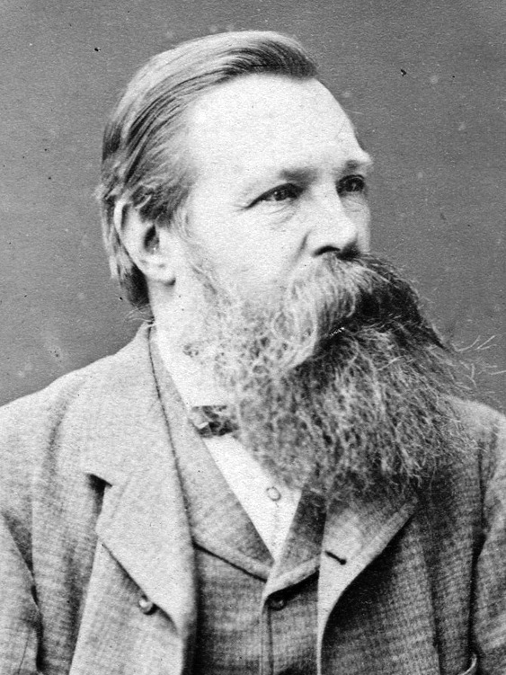 Friedrich Engels, (1877) (Teil einer Fotografie) Unterschrift Friedrich Engels