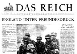 Titelblatt der NS Wochenzeitung "Das Reich" vom 16. November 1941.